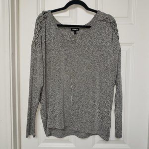 Express Long Sleeve Sweater Braided Shoulder Detail Size Large